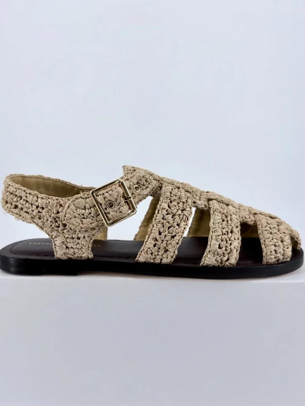 Loeffler Randall Sawyer Raffia Fisherman Sandals 10 NIB Woven Natural